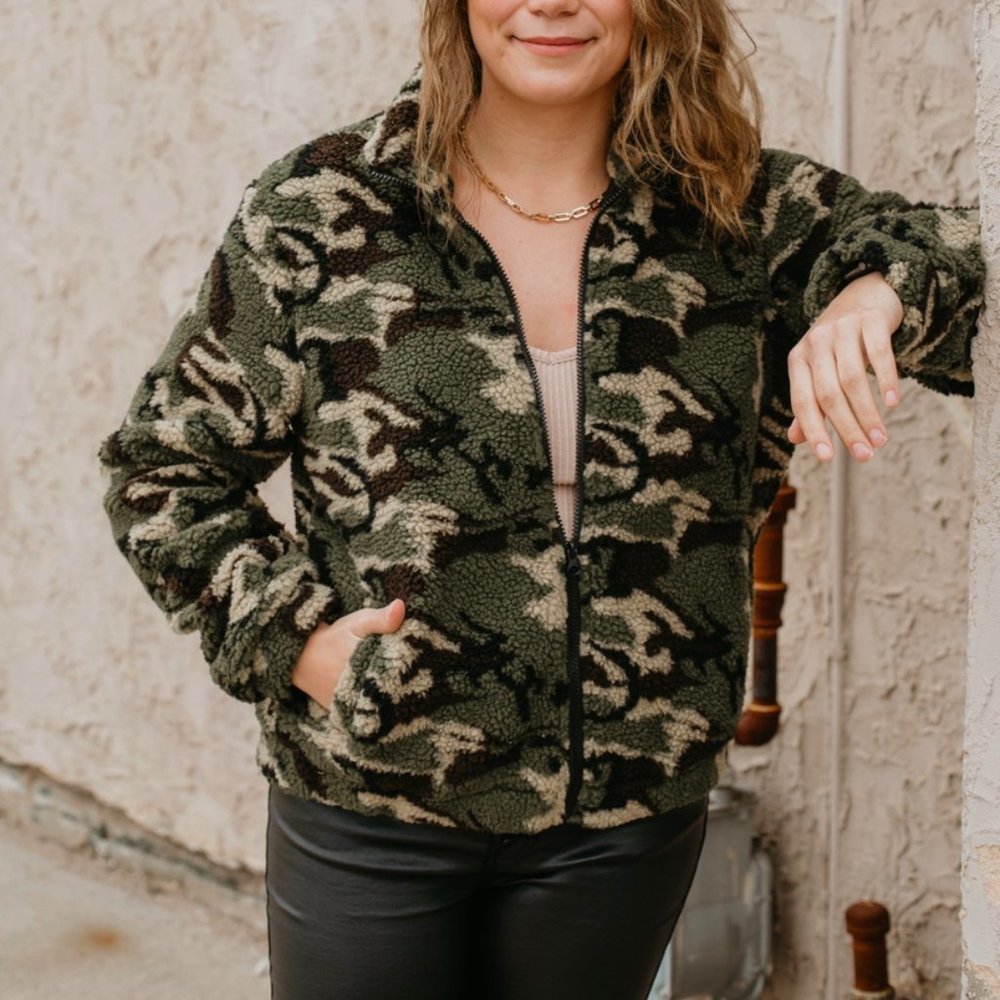 Camo Sherpa Full Zip
